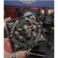 Original Bull Demon King Design Metal Cigarette Case for 20 Large Cigarettes | Dark, Stylish, Portable, and Customizable