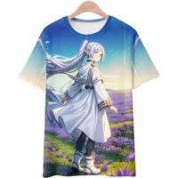 Anime Sousou no Frieren 3D Printed T-Shirts Men Women Casual Fashion Oversized Short Sleeve T Shirt Kids Tees Tops Man Clothing