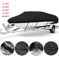 210D Boat Cover 11-22ft Fabric Trailerable Yacht Marine V-shape Canvas Boat Covers Anti-UV Waterproof Fishing Boat Cover Tent