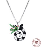 925 Sterling Silver Black And White Snake Chain Necklace Gothic Pendant Necklace Birthdays Anniversaries Jewelry Gifts For Women