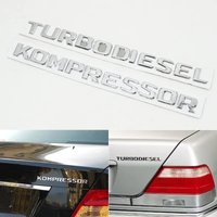 Turbodiesel Kompressor Letter Emblem Rear Trunk Turbo Diesel Fender Logo Sticker For W463 W140 W124 W202 W203 Accessories