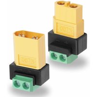 Solderless XT60 Bullet Connector Power Plug, XT60 to 2 Pin Terminal Solderfree for RC Planes, Cars, Boat, Drone, DIY Project