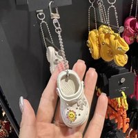 Cute Keychain Creative Simulation Slippers Car Keychains Bag Pendant Girl Car Key Ring Pendant Friends Gift Key Chains for Women