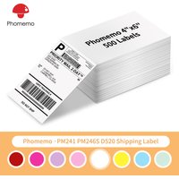 100/500 Sheets Phomemo Thermal Label Sticker 100x150mm Shipping Labels for Postage Barcode Compatible with PM241 PM246S Printer
