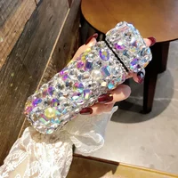 Diamond Thermos Bottle Rhinestone Insulated Vacuum Cup Mini Double Wall Stainless Steel Water Bottle Drinking Tumbler Women Gift