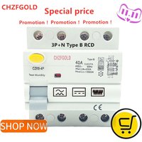 NEW CHZFGOLD Type B RCCB 63A 4 Pole ELCB Earth Leakage Circuit Breaker DC RCD 4P 40A 63A 30mA
