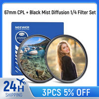 NEEWER 67mm CPL + Black Mist Diffusion 1/4 Filter Set, Circular Polarizing & Dreamy Soft Cinematic Effect Filter for Camera Lens