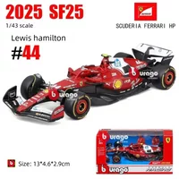 Bburago 1:43 Ferrari SF25 2025 F1 Car Model Leclerc #16 Hamilton #44 Diecast Formula 1 Racing Car Collectible Gift