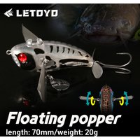 LETOYO 70mm/20g Topwater Noisy Bait Golden Cicada Propeller Popper Lure Bionic Floating Hard Baits For Bass Catfish