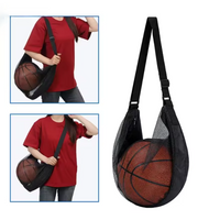 1 Pcs Single Ball Bag With Zipper Pocket Mesh Ball Storage Bag Sport Equipment Drawstring Sling Storage Net Carrying Basketball