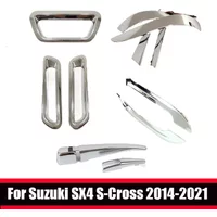 For Suzuki SX4 S-cross 2014 -2021 Exterior Accessories Chrome Rear Bumper FogLight Lamp Rearview Mirror Strip Window Wiper Trim