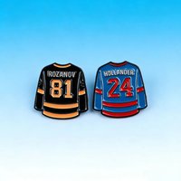 2Pcs Heated Rivalry ROZANOV HOLLANDER Character Brooch Ice Hockey Uniform Enamel Pins Badge Backpack Clothing Accessories Gift