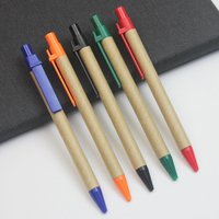 5/1 PCS Eco-friendly Kraft Paper Ballpoint Pen for Student Writing Drawing Office Stationery ABS Environmentally Friendly Pen