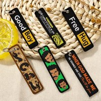 Quotes Embroidery Key Fobs Dachshund Key Tags GOOD BOY Keychains for Women Men Car Keyring Cosplay Accessories Chaveiro Gift