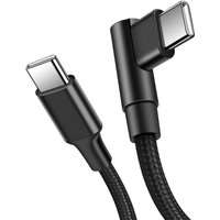 0.25m/0.5m/1m/2m/3m 90 Degree Elbow Nylon Braided Quick Charger Elbow USB C to Type C Cord Cable For iPhone 15 16 Samsung Xiaomi