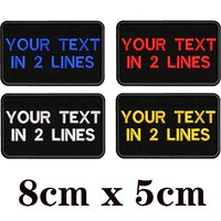 1PC 8cmx5cm Custom Personalized Name number Patch Stripes Badge tags chevrons Armband Iron On Or Hook Loop embroidered