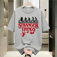 AliExpress NONE New Hellfire Club Amazing Story Bicycle Inverted Pattern Printed Casual Pure Cotton Loose Short-sleeved Shirt for Men and Women