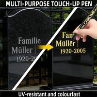 1 Gold-Colored Monument Marker Pen | Restoring Faded Text on Surfaces Such as Monuments and Granite, Weather-Resistant, Used for Maintenance and Color Restoration of Marble Tiles, Designed
