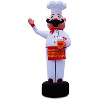 Angepasst Bier Shop Outdoor Werbung Dekoration Aufblasbare Maskottchen Restaurant Kochen Chef Ballon Luft Himmel Tänzer Mit Gebläse