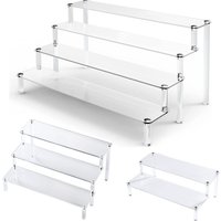 Clear Acrylic Display Riser Shelf for Funko POP Figure,Perfume,Makeup Organizer and Action Figure Holder,Car Model Cupcake Stand