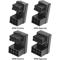 ATX 8Pin 6Pin Female to 8Pin 6Pin Male 180 Degree Angled Power Adapter for Desktop Graphics Video Card GPU