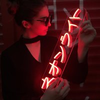 Custom Japanese Characters USB Neon Sign LED Flex Letter Board Wall Hanging Decoration, please contact seller before ordering