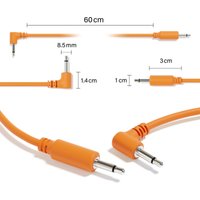ExcelValley 1 Piece Hybrid Mono Modular Patch Cables TS 3.5mm 1/8" Eurorack Synth Synthesizer