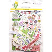 Creative Path 122pcs Fragrant Green Scrapbooking Die Cut Rainbow Flower Paper Diecut Ephemera For Journaling Planner Card Making