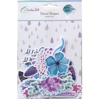 Creative Path 92pcs Paper Diecut Shapes Purple Rain Scrapbooking Die Cuts Ephemera Craft Planner Junk Journal Decoration Die Cut