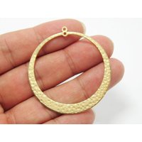 6pcs Earrings Charms For Jewelry Making, Hammered Round Brass Charms, Earring Findings, 48x45mm, Necklace Pendant R1360