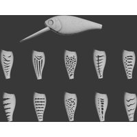 wLure Hard Plastic 3D Stencil for Deep Diver Crankbait UPC549