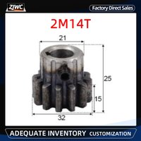 Spur Gear 2M 14T CNC Bore 8 10 12 15 mm 45# Steel High Strength Wear Resistant