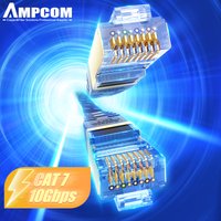 Ampcom netzwerk kabel flach schlank geflochten rj45 cat7/6a lan kabel stp rj 45 ethernet patch kabel für computer, router, schalter, pc