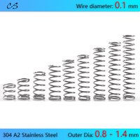 10PCS 0.1 mm Compression Spring 304 A2 stainless Springs Wire Dia 0.1 mm Outer Dia 0.8 1 1.2 1.4 mm Length 5 8 10 12 15 20 25mm