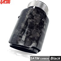 1 Piece Universal Car Accessories Satin Weave Carbon Fiber Stainless Steel Exhaust Tips Muffler System Nozzle For Modified