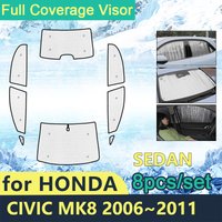 Full Cover Sunshades For Honda Civic Mk8 2006~2011 FA FD FG FK FN Sedan Car Sun Protection Windshields Side Window Accessories