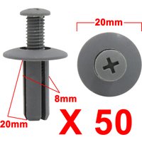 X Autohaux 20 pièces 30 pièces 40 pièces 50 pièces 100 pièces noir gris plastique garde-éclaboussures fixation Rivet Clips 8Mm X 20Mm X 20Mm