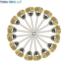 16Pack Brass Wire Cup Brush Fits Dremel Rotary Tool Accessory Finish