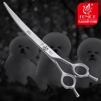Fenice 7.5 pouces professionnel incurvé chiens ciseaux de toilettage animaux cheveux coups ciseaux japon 440c acier inoxydable