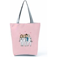 Cartoon Ladies Nurse Printed Handbag Foldable High Capacity Women Shoulder Bag Eco Reusable Shopping Bag Chic Travel Beach Bag