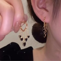 New Trendy Heart Long Tassel Drop Earrings Gold Color 2025 Fashion Hanging Women's Earrings Bridal Wedding Party Jewelry Gift
