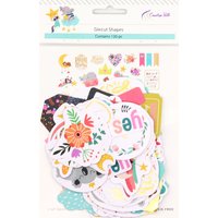 Creative Path 130pcs Sweet Dream Die Cuts Ephemera Sleepy Animals Diecut Paper Cutouts For Scrapbooking Journaling Card Making