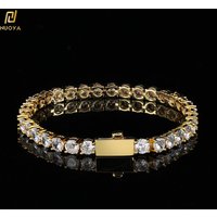 Hip Hop 3-5Mm Cubic Zirconia Tennis Bracelets Iced Out Chain Gemstone Wedding Bracelet For Women Men Argenteous Luxury Jewelry