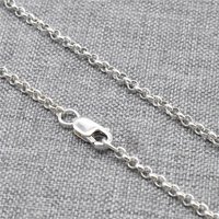 925 Sterling Silver Belcher Rolo Chain Women Necklace 2mm 16 18 20 22 24 26 28 inches