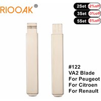 10pcs Universal Remotes Uncut Folding Remote Car Key Blade #122 VA2 Blade For Peugeot Citroen Renault