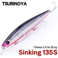 TSURINOYA 135mm 26.4g Ultra Long Casting 135S Saltwater Sinking Minnow BAYONET Tungaten Weight Fishing Lure Seabass Hard Bait