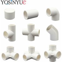 20/25/32mm DIY White PVC Pipe Fittings Straight Elbow Tee Cross Connector Water Pipe Adapter 2 3 4 5 6 Ways Joints