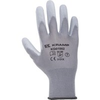 Kramp Gloves grey Nylon/polyester size 9/L Protect by KG0100209P120