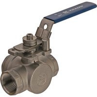 Kramp 3-way ball valve L 1" stainless steel BV3L1FSS