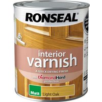 Ronseal Quick Dry Interior Varnish Matt Light Oak 750ml 39429